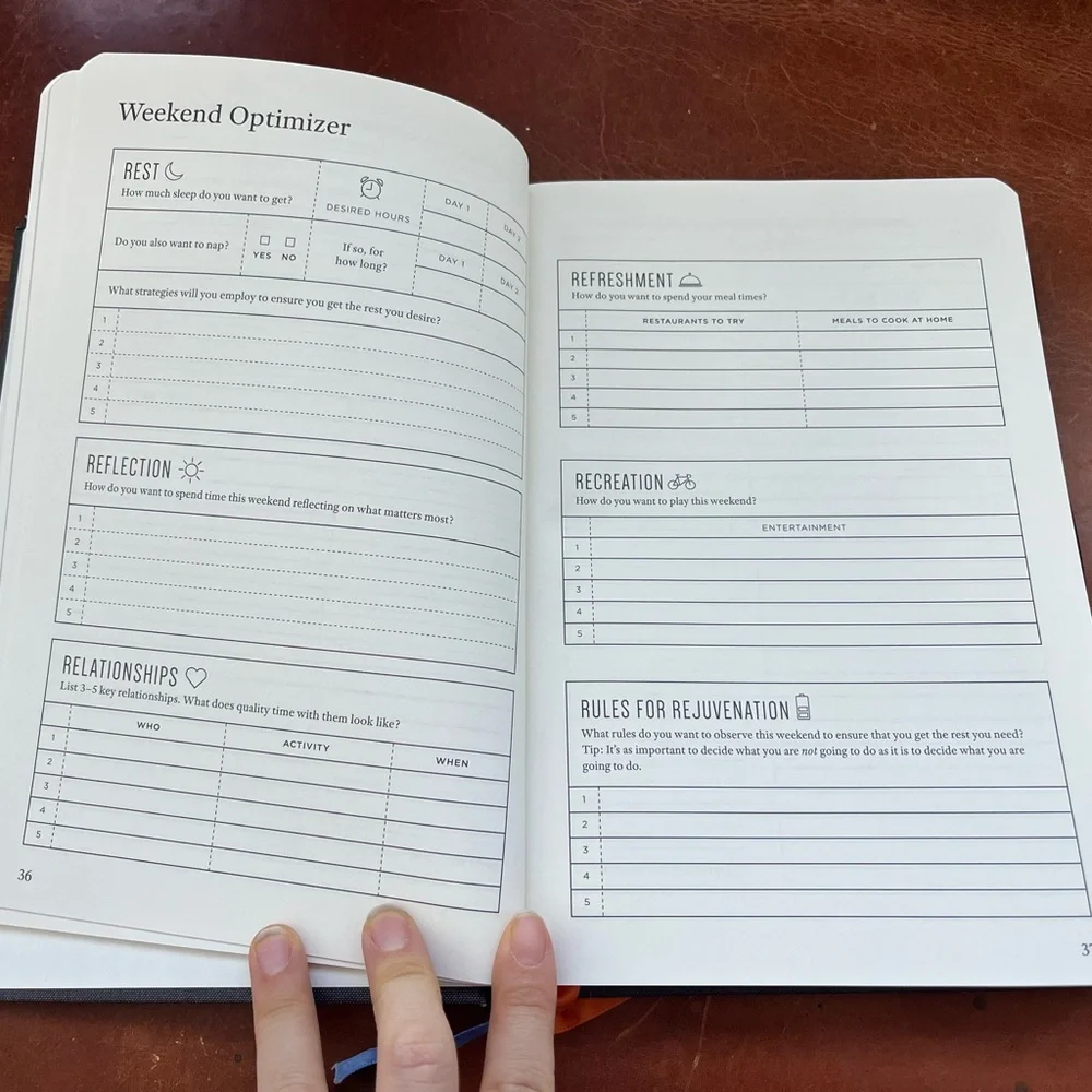 New A5 Full Focus Planner Linen Productivity Organizer Goal Setting Gray Paper